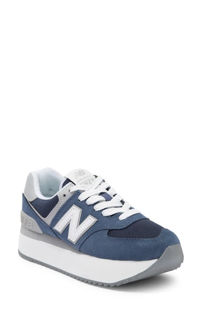 New Balance 574 Sneaker In Vintage Indigo/ Rain Cloud