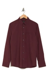 14th & Union Long Sleeve Performance Shirt In Burgundy Royale