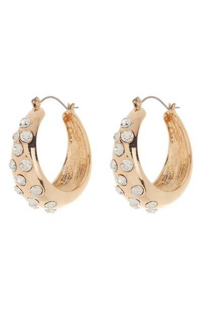 Tasha Crystal Huggie Hoop Earrings In Gold