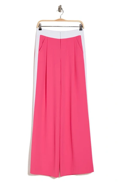 Alice And Olivia Eric Tux Stripe Wide Leg Pants In Candy