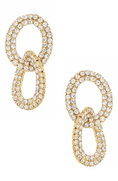 Ettika Pavé Crystal Circle Drop Earrings In Gold