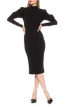 Alexia Admor Diva Long Sleeve Midi Dress In Black