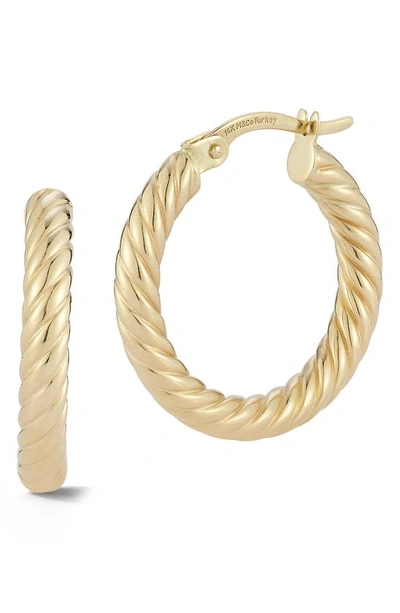 Ember Fine Jewelry 14k Yellow Gold Twisted Hoop Earrings