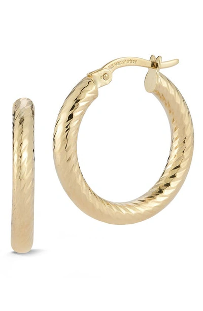 Ember Fine Jewelry 14k Yellow Gold Textured Hoop Earrings
