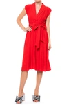 Meghan La Honeysuckle Gauze Midi Dress In Cherry