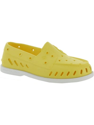 Sperry A/o Float Womens Slip On Round Toe Boat Shoes In Yellow