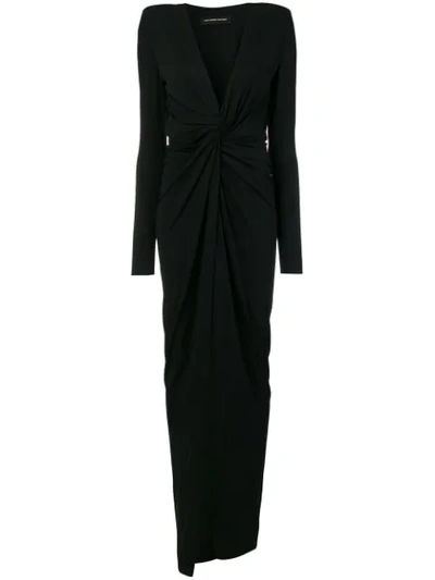 Alexandre Vauthier Ruched Stretch-jersey Gown In Black
