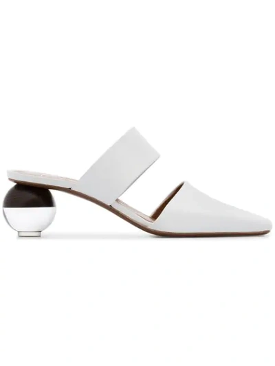 Neous Masdevallia Leather And Crochet Mules In White