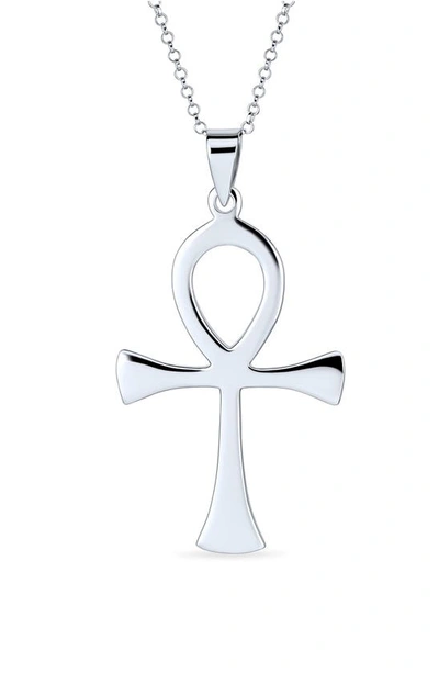 Bling Jewelry Sterling Silver Egyptian Ankh Pendant Necklace