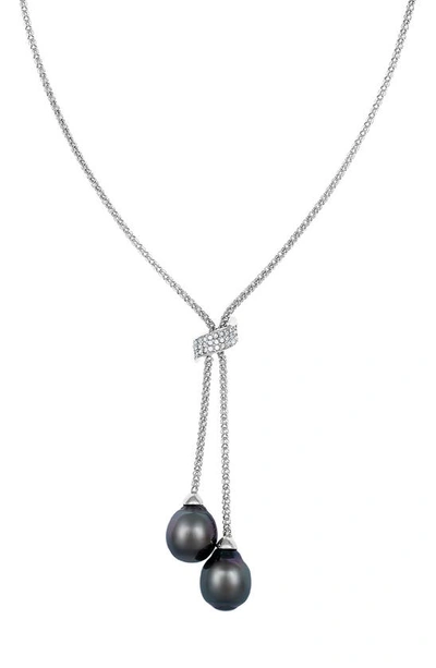 Splendid Pearls Tahitian Pearl Necklace In Black