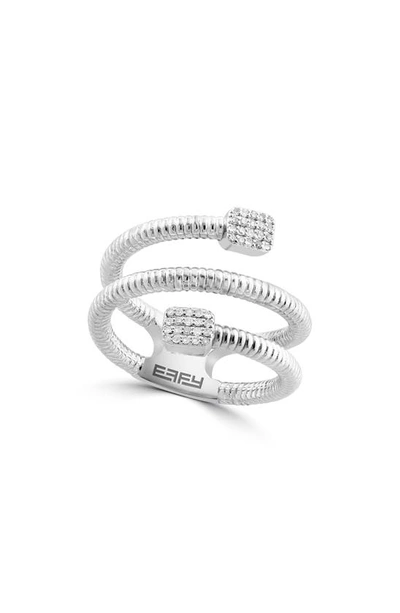 Effy Sterling Silver Diamond Pavé Ring