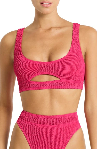 Bondeye Sasha Cutout Bikini Top In Raspberry Recycled