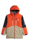 Hurley Kids' Mountain Snowboard Hooded Jacket In Team Orange