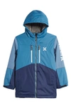 Hurley Kids' Mountain Snowboard Hooded Jacket In Rift Blue