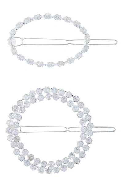Tasha Assorted 2-pack Crystal Hair Clips In Silver