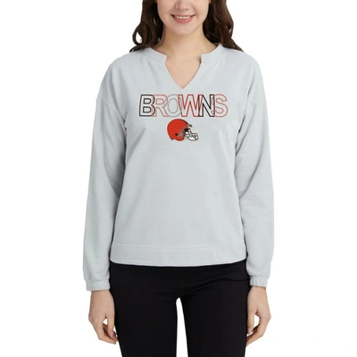 Concepts Sport Gray Cleveland Browns Sunray Notch Neck Long Sleeve T-shirt