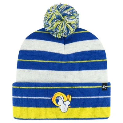 47 ' Royal Los Angeles Rams Powerline Cuffed Knit Hat With Pom