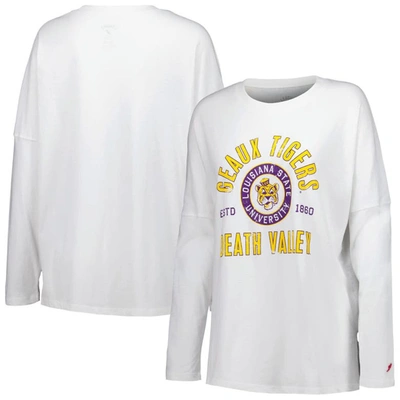 League Collegiate Wear White Lsu Tigers Clothesline Oversized Long Sleeve T-shirt