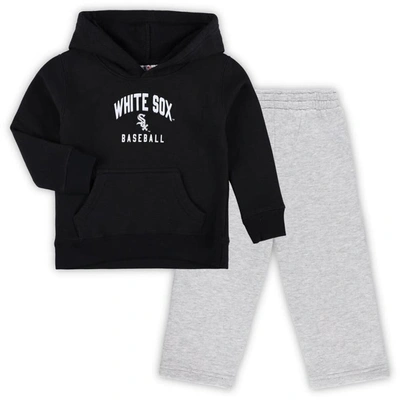 Outerstuff Kids' Toddler Black/gray Chicago White Sox Play-by-play Pullover Fleece Hoodie & Pants Set