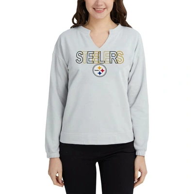 Concepts Sport Gray Pittsburgh Steelers Sunray Notch Neck Long Sleeve T-shirt