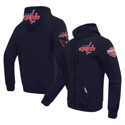 Pro Standard Navy Washington Capitals Classic Chenille Full-zip Hoodie Jacket