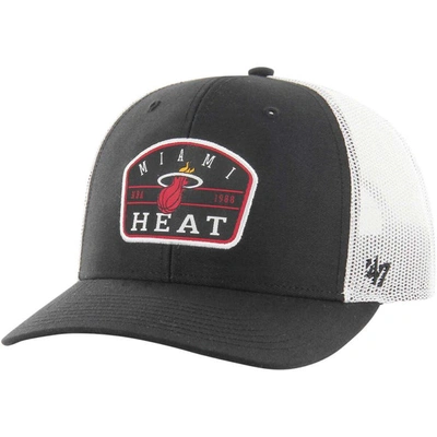 47 ' Black Miami Heat Semi Patch Trucker Adjustable Hat