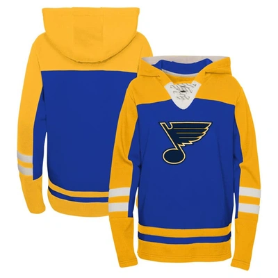 Outerstuff Kids' Youth Blue St. Louis Blues Ageless Revisited Lace-up V-neck Pullover Hoodie