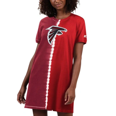Starter Red Atlanta Falcons Ace Tie-dye T-shirt Dress