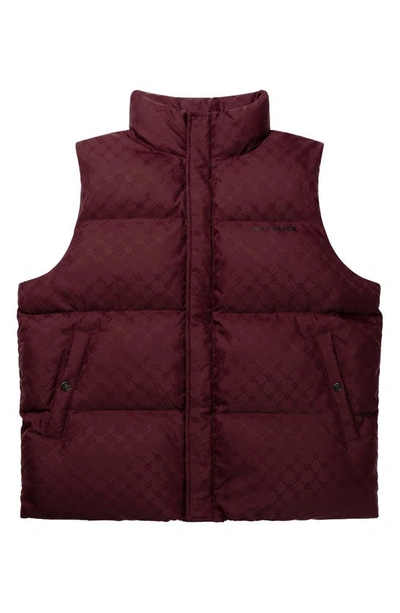 Daily Paper Pondo Water Resistant Nylon Puffer Vest In Bordeaux Wine
