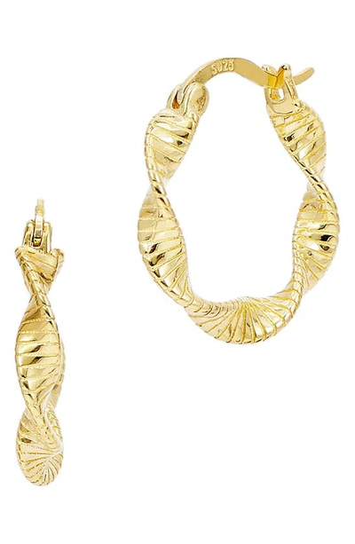 Savvy Cie Jewels Twist Hoop Earrings In Gold
