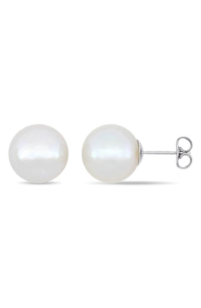 Delmar Freshwater Pearl Stud Earrings In White