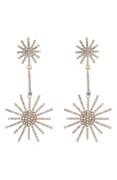 Tasha Crystal Star Drop Earrings In Gold