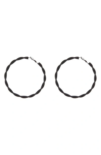 Tasha Twist Hoop Earrings In Black