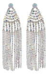 Tasha Crystal Fringe Drop Earrings In Silver