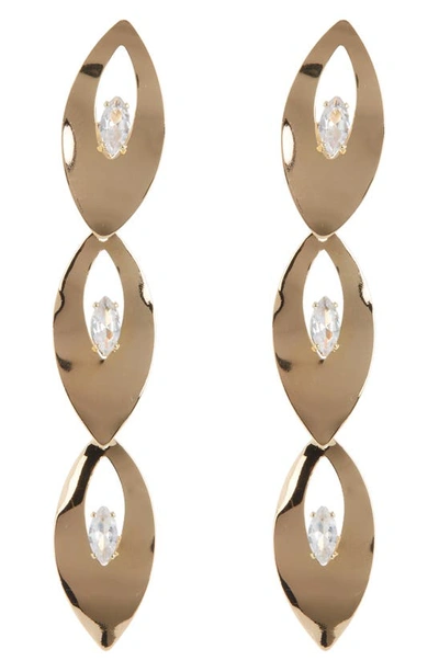 Tasha Crystal Drop Earrings In Gold
