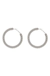 Tasha Textured Hoop Earrings In Silver