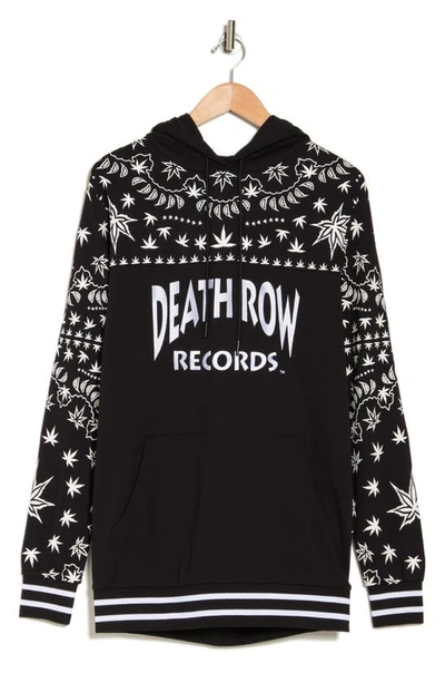 Death Row Records Kushdana Paisley Graphic Fleece Hoodie In Black