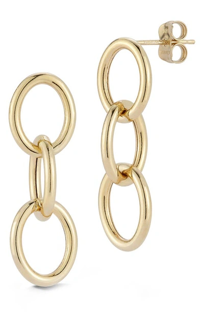 Ember Fine Jewelry 14k Yellow Gold Oval Link Drop Earrings