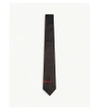 Givenchy Stripe And Star Solid Silk Tie In Black Red