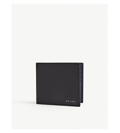 Prada Saffiano Leather Billfold Wallet In Black Baltico