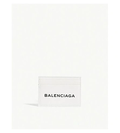 Balenciaga Everyday Grained Leather Card Holder In White
