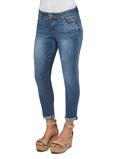 Democracy Cuffed Ankle Skimmer In Blue In Mid Blue Artisanal