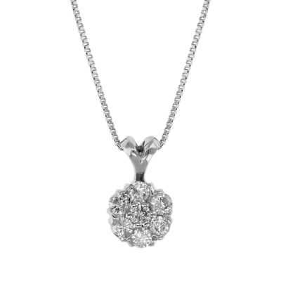 Vir Jewels 1/5 Cttw Diamond Pendant, Diamond Cluster Pendant Necklace For Women In 14k White Gold With 18 Inch