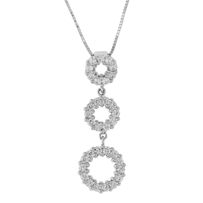 Vir Jewels 5/8 Cttw Diamond Pendant, Diamond 3 Stone Cluster Pendant Necklace For Women In 18k White Gold With