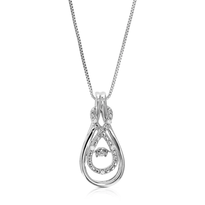 Vir Jewels 1/20 Cttw Lab Grown Diamond Pendant Necklace .925 Sterling Silver Dancing Diamond 3/4 Inch With 18 I