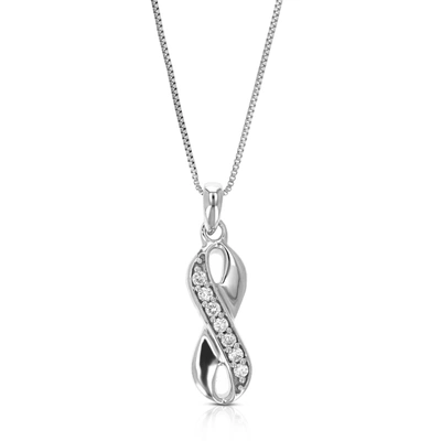 Vir Jewels 1/14 Cttw Lab Grown Diamond Infinity Pendant Necklace .925 Sterling Silver 1/5 Inch With 18 Inch Cha