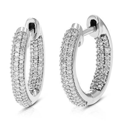 Vir Jewels 3/8 Cttw Diamond Hoop Earrings For Women, Round Lab Grown Diamond Earrings In .925 Sterlinng Silver,