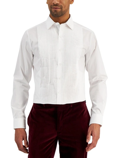 Alfani Mens Slim Fit Cotton Button-down Shirt In White