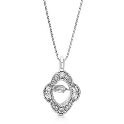Vir Jewels 1/12 Cttw Lab Grown Diamond Marquise Pendant Necklace .925 Sterling Silver 1/4 Inch With 18 Inch Cha