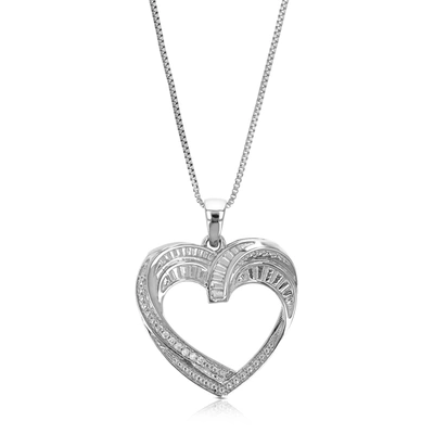 Vir Jewels 1/14 Cttw Lab Grown Diamond Heart Pendant Necklace .925 Sterling Silver 2/3 Inch With 18 Inch Chain,